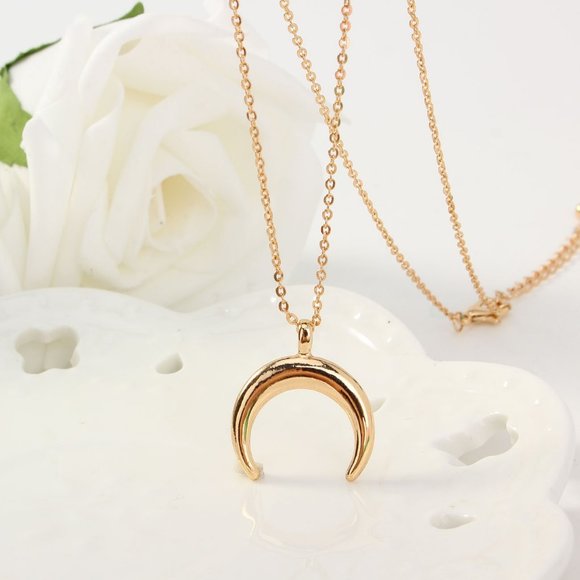 Dainty Crescent Horn Necklace - Picture 3 of 7